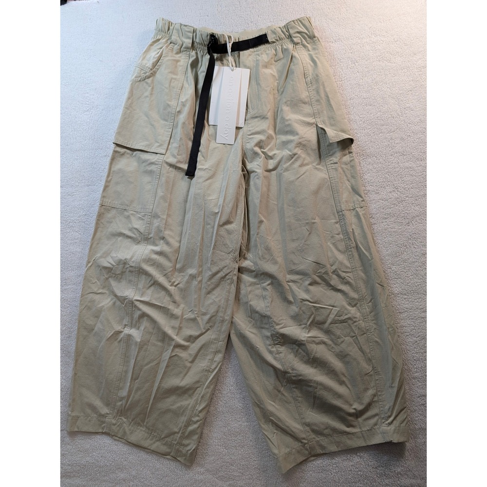 An Action A Day Tapered Utility Cargo Pants Off White Ripstop Cropped L Gorpcore